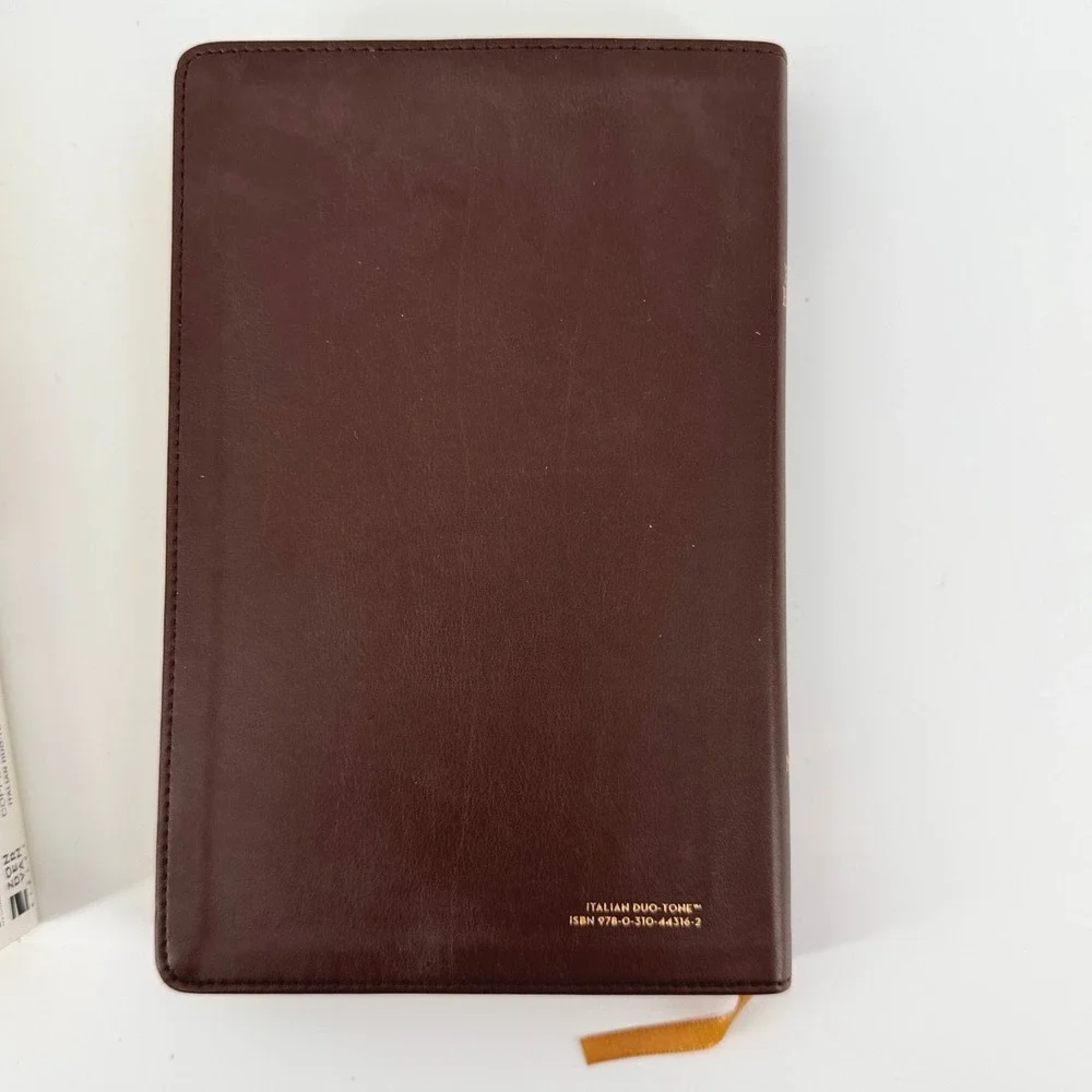 Zondervan NIV Bible Chocolate Brown Copper Flowers Italian Duo-Tone Floral